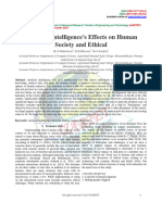 Artificial Intelligence S Effects On Human Society and Ethical