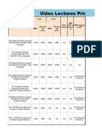 E-Tutor Price List