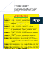 Rules in Test For Divisibility