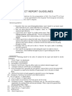 Project Report Guideline 2011