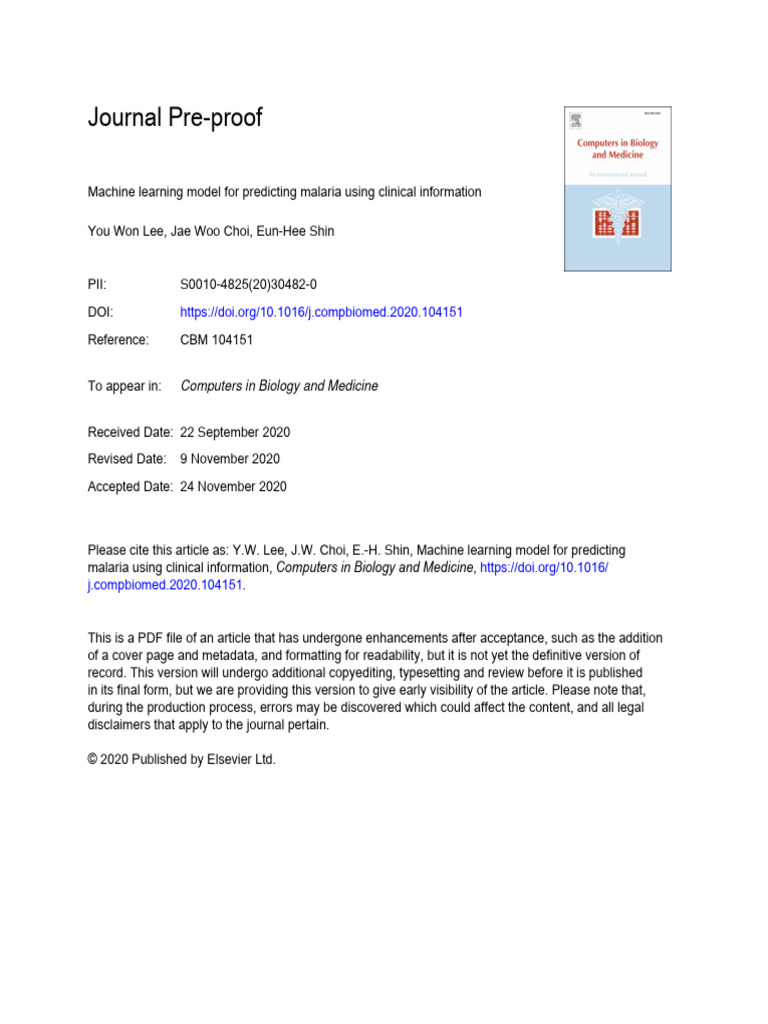 Machine Learning for Malaria Prediction | PDF | Support Vector Machine ...