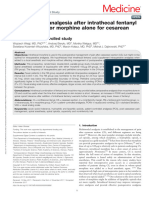 Perioperative Analgesia After Intrathecal Fentanyl.56