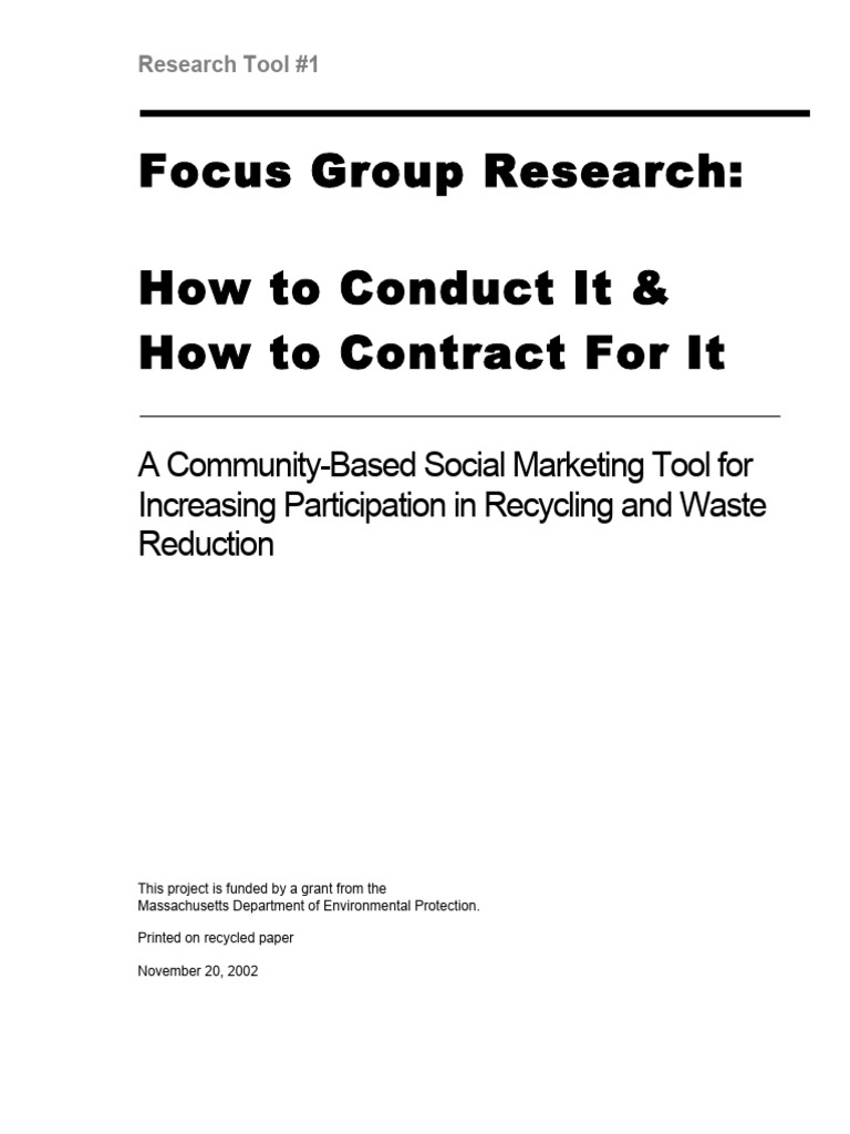 Focus Group Research - How To Conduct It - Aceti Associates | PDF ...