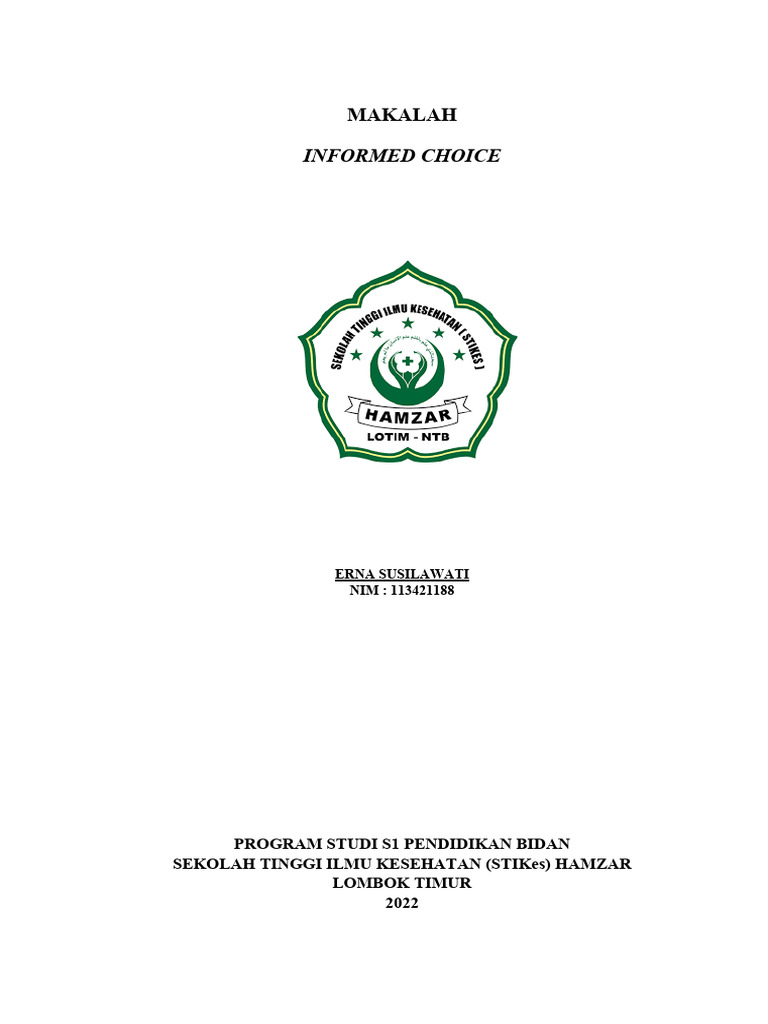Definisi dan Pentingnya Informed Choice | PDF
