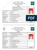 Kartu Peserta Lomba HSN 2023 Demak Muhammad Rizky Surya Saputra