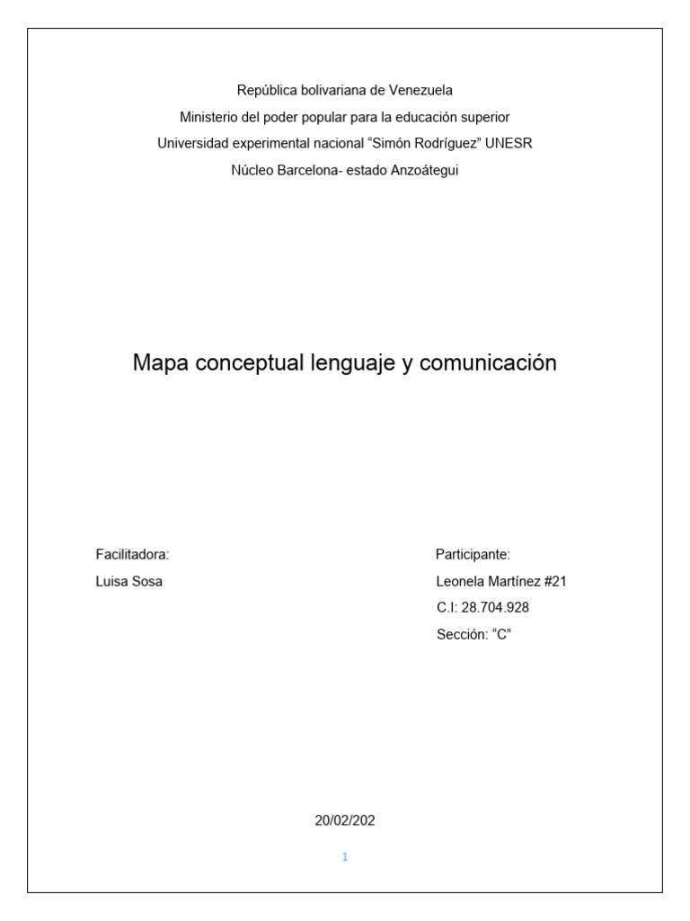 Mapa Conceptual de Lenguaje y Comunicación | PDF | Comunicación ...