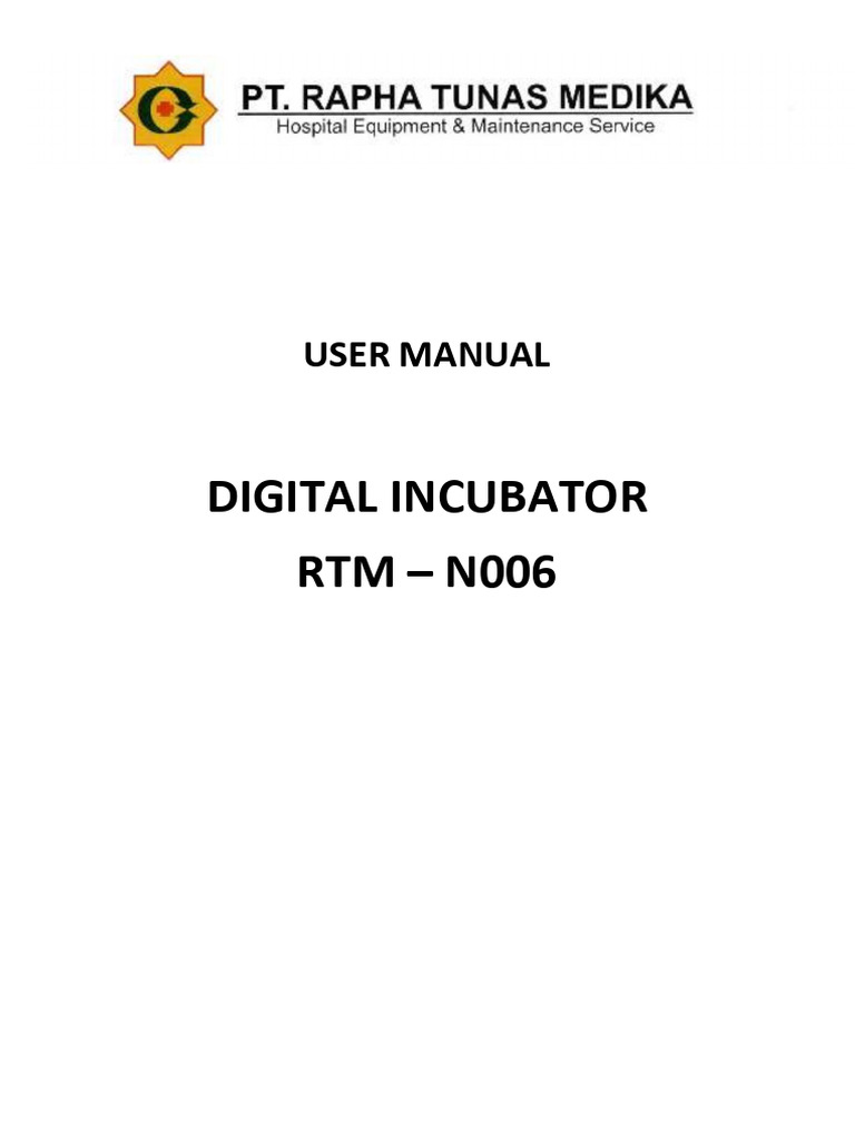 Digital Infant Incubator User Manual | PDF | Neonatal Intensive Care ...