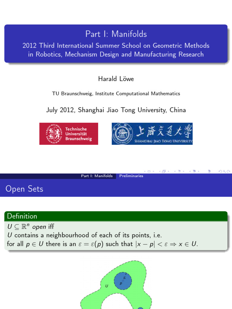 Handouts Part I Manifolds PDF Lie Groups Manifold