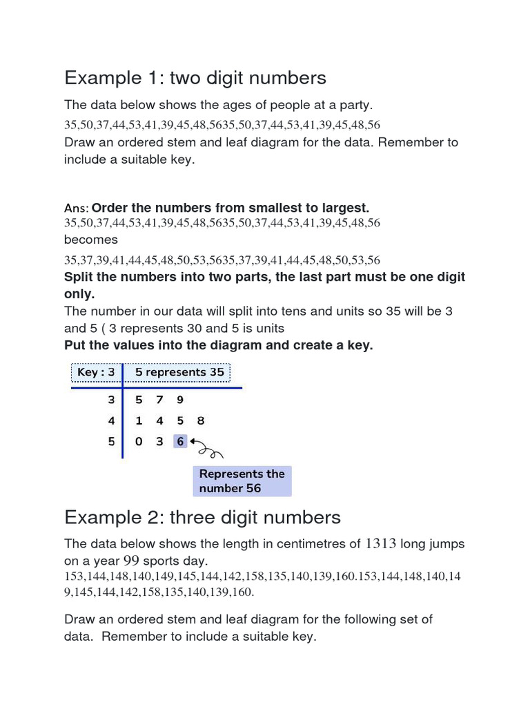 Stem and Leaf Diagram Examples | PDF