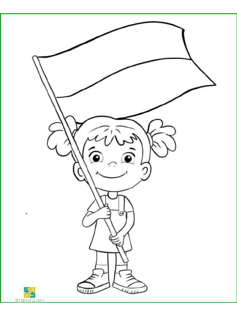 Gambar Mewarnai Anak Bendera Merah Putih 01 791x1024 | PDF