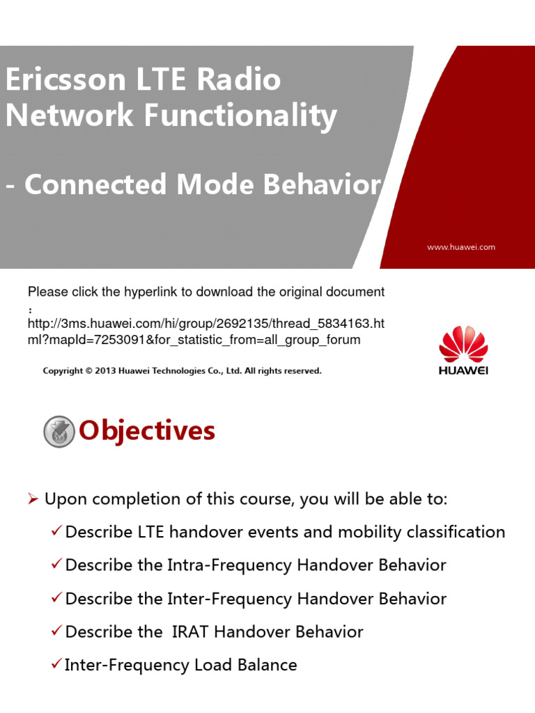 Ericsson LTE FDD Connected Mode Behavior PDF Lte