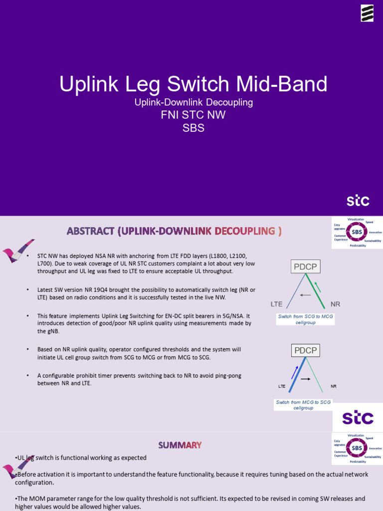 Uplink Leg Switching in 5G Networks | PDF | Lte (Telecommunication ...