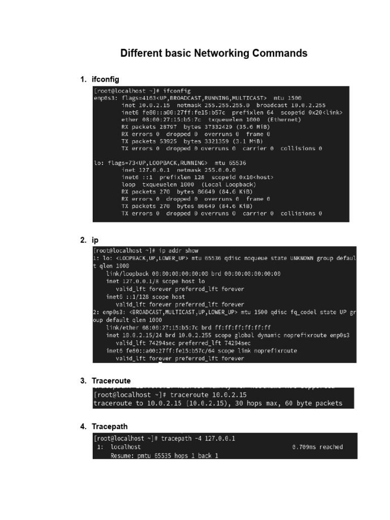 Computer Networks Commands PDF
