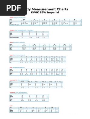 Body Measurement Charts