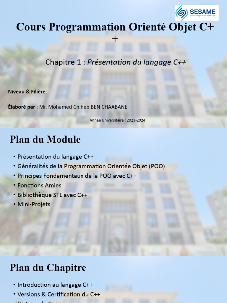 Introduction à C++ et POO | PDF | Démarrage d'un ordinateur | Mémoire ...