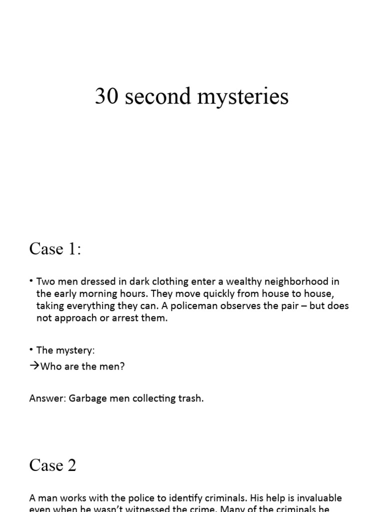 30 Second Mysteries PDF