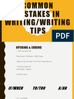 Common Mistakes in Writing