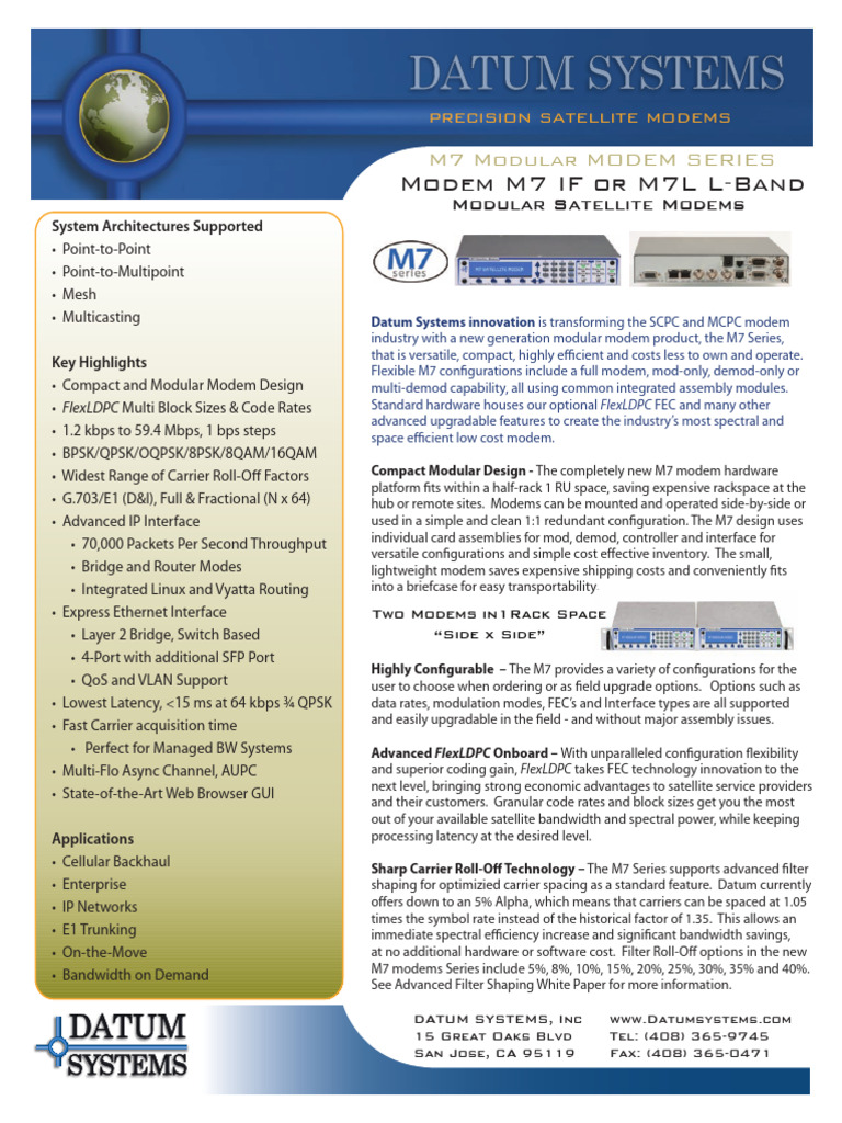 4 M7 - M7L - Modem - Datasheet | PDF | Modem | Bit Rate