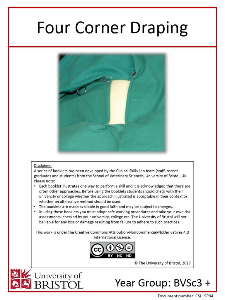 Four Corner Draping PDF Hand Medical Specialties