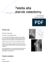 Patella Alta Tibial Tubercle Osteotomy