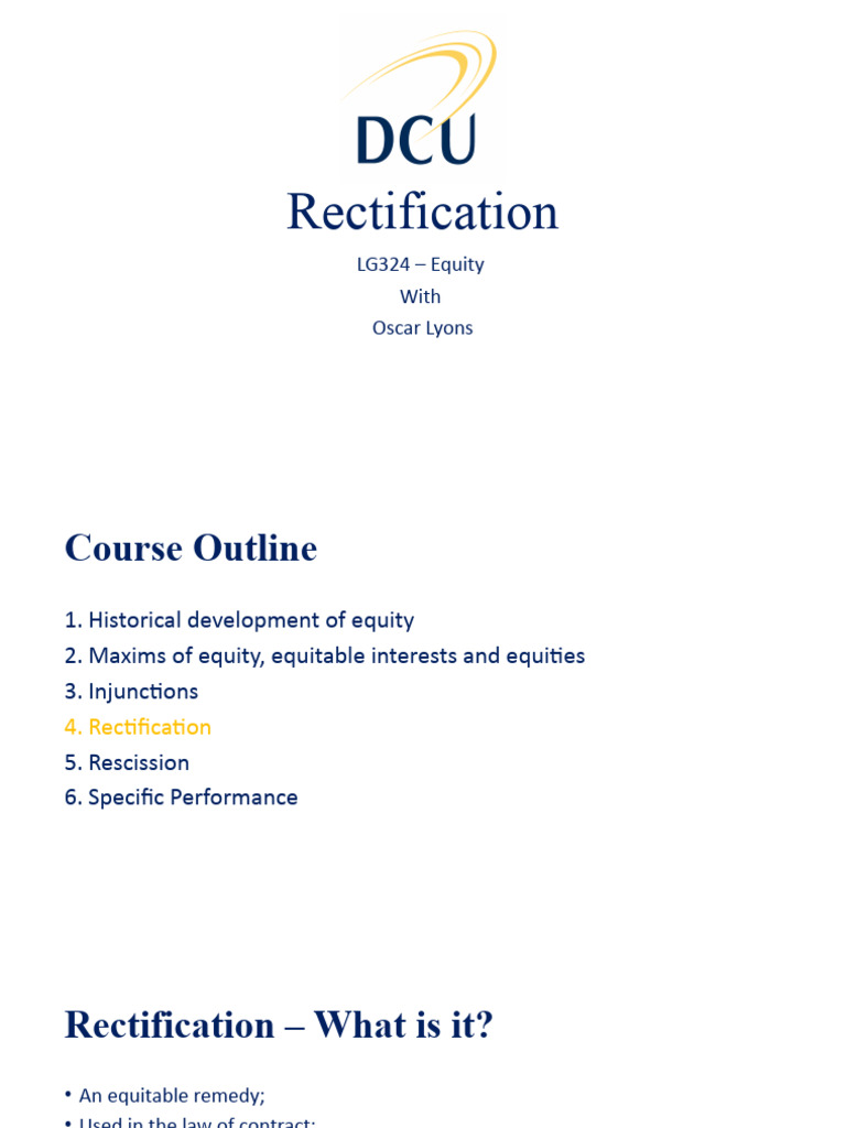 Rectification PDF Burden Of Proof (Law) Legal Remedy