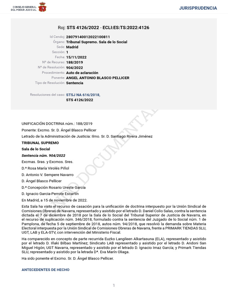 STS_4126_2022 | PDF | Sentencia (ley) | Caso de ley