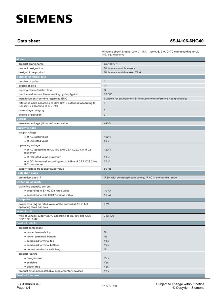 5SJ41066HG40 Datasheet en | PDF | Alternating Current | Electrical ...