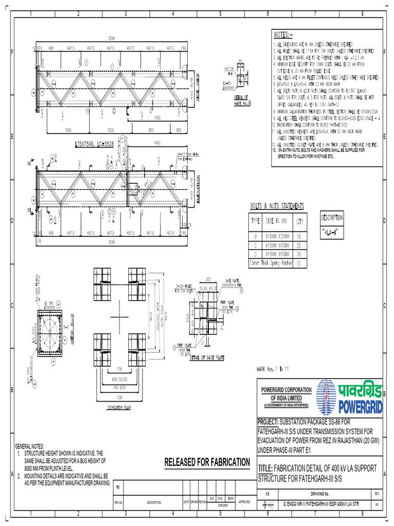 400 kV LA Support Structure Details | PDF | Electric Power | Power ...