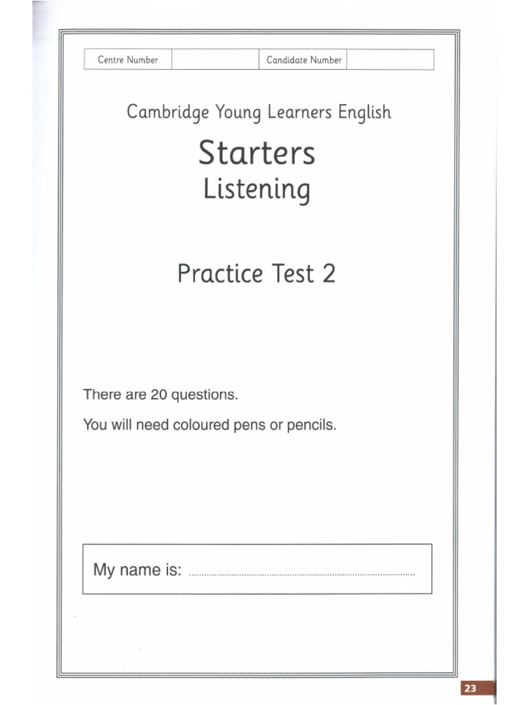 Test 2 Starters | PDF