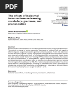 The Effects of Incidental Focus On Form On Learning Vocabulary, Grammar, and Pronunciation