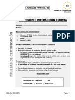 Interacción Escrita Francés B2