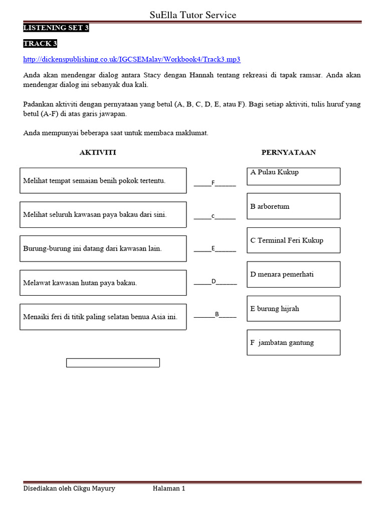 Dialog Rekreasi Dan Temu Bual Igcse Pdf