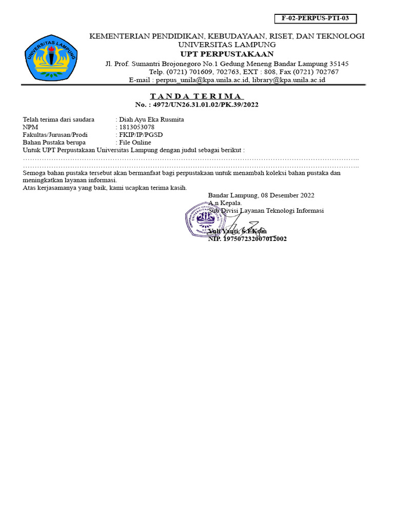 Eci form tanda terima Online (7) | PDF