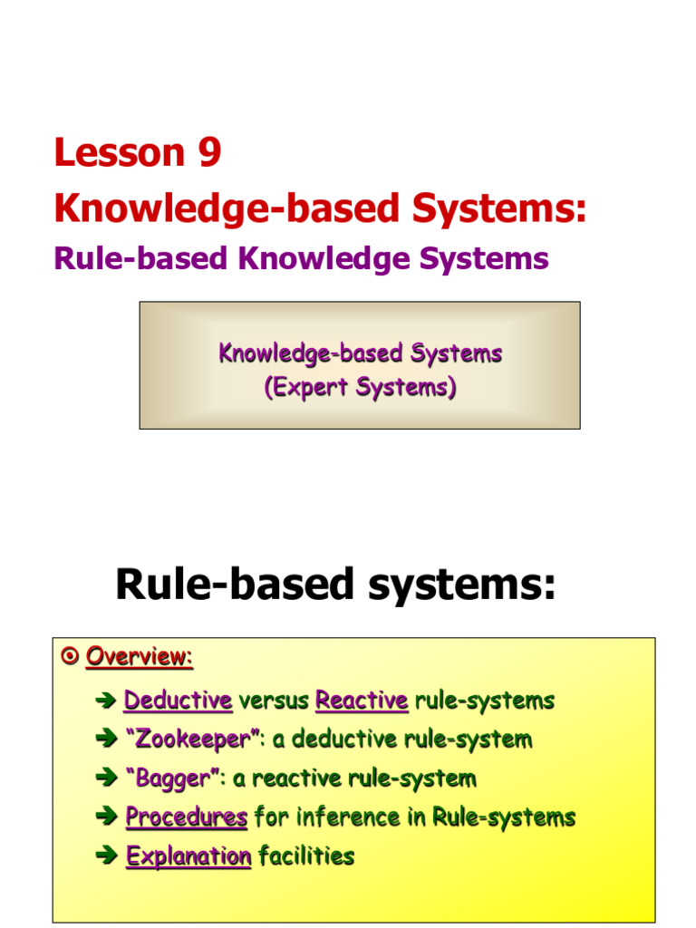 Lesson 9 knowledge based systems pdf