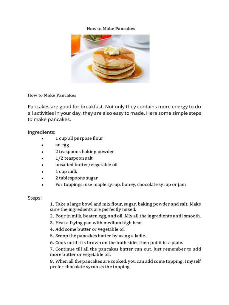 How To Make Pancakes PDF