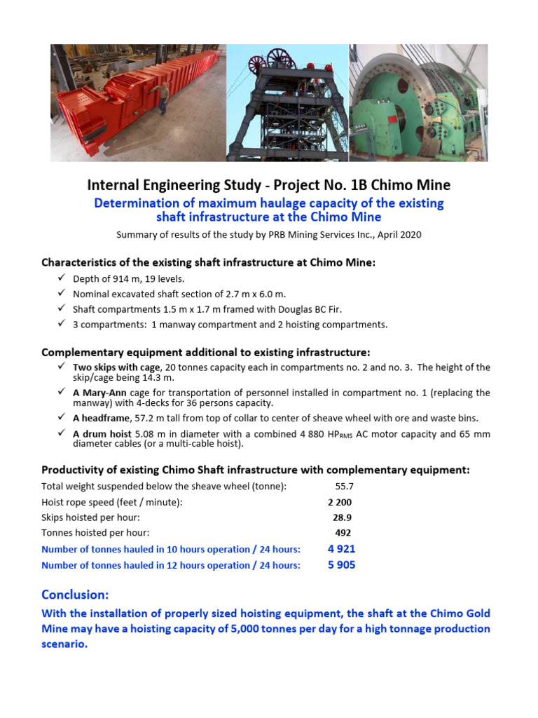 Summary Internal Eng Report Shaft Haulage Capacity Project 1B PB PDF