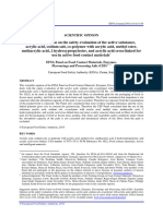 EFSA Journal - 2013 - Scientific Opinion On The Safety Evaluation of The Active Substance Acrylic Acid Sodium Salt