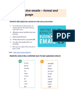 Writing Effective Emails - Formal and Informal Language Homework - Nah