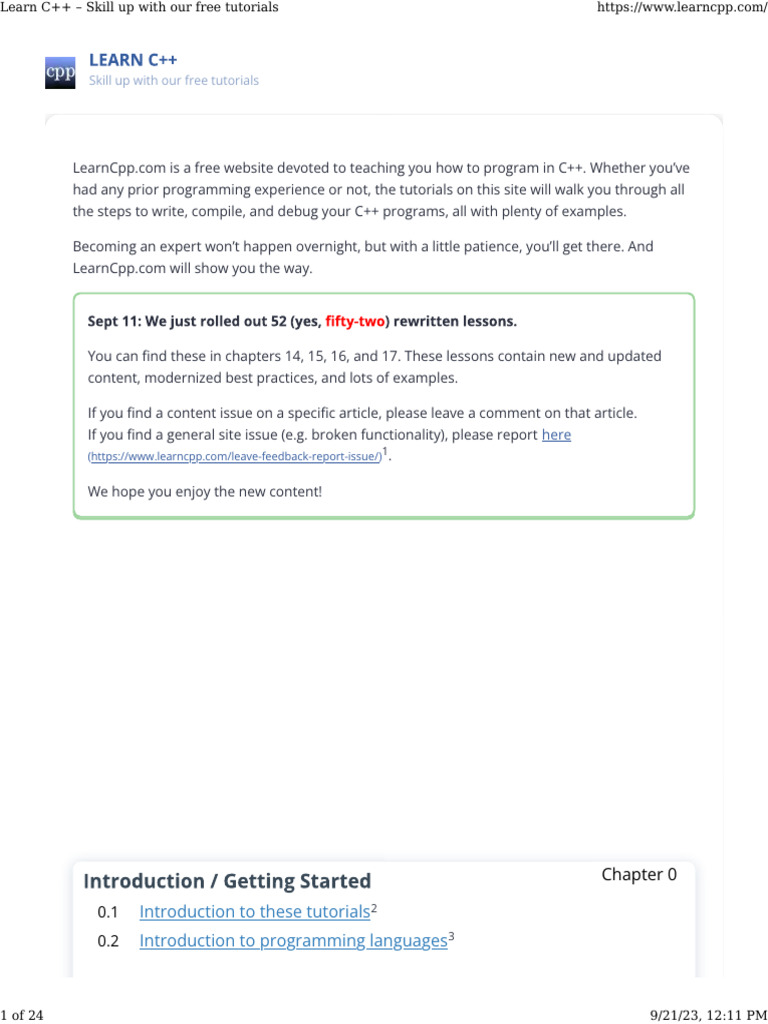Learn C++ - Skill Up With Our Free Tutorials | PDF | Inheritance ...