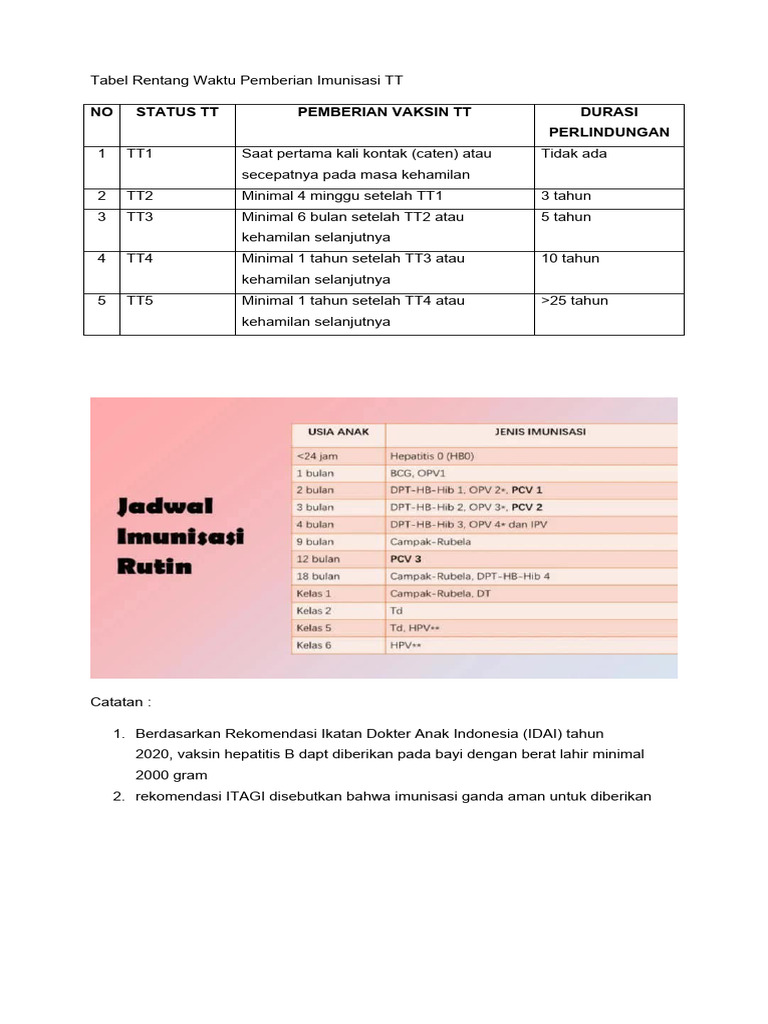 Jadwal Imunisasi TT untuk Ibu Hamil | PDF | Kesehatan Holistik