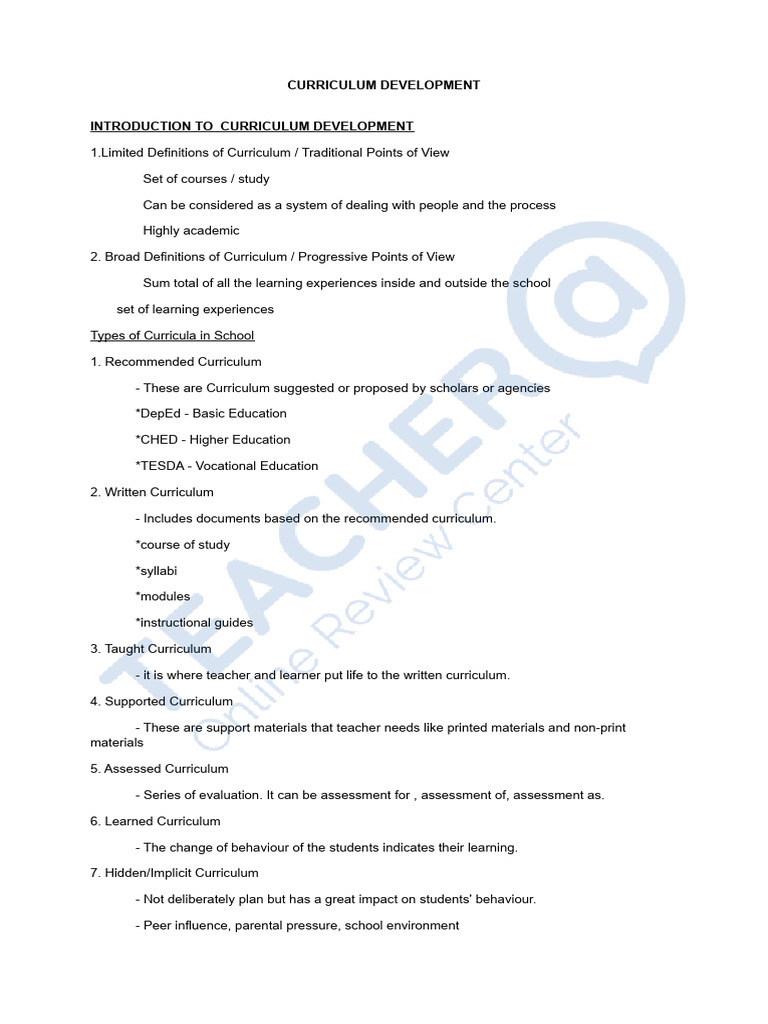Curriculum Development | PDF | Curriculum | Reality