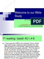 Welcome To Our Bible Study: in Aid of Focusing Our Homilies and Sharing