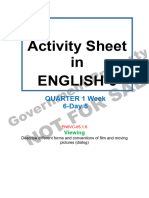 Activity Sheet in English 6: Quarter 1 Week 6-Day 5