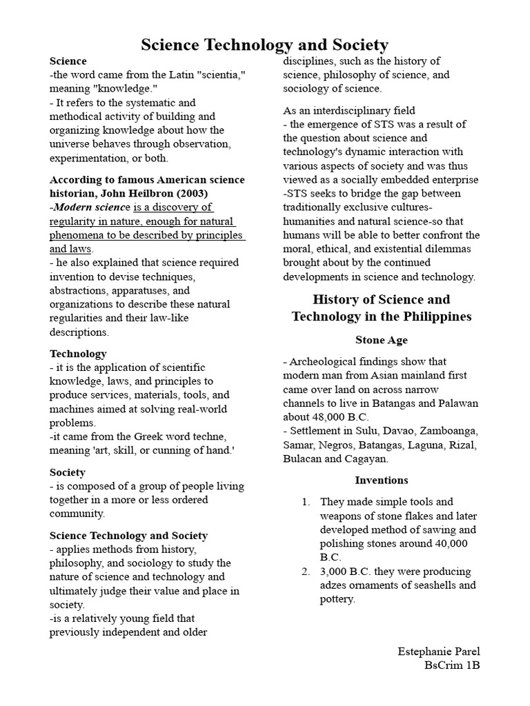 Science, Technology, and Society Overview | PDF | Science | Knowledge