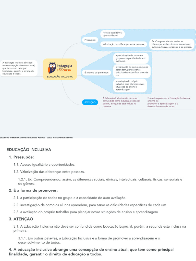 Mapa Mental - Educação Inclusiva | PDF