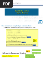 Substitution Method and Master Theorem