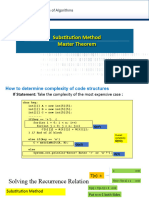 Substitution Method and Master Theorem