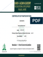 Certificate of Participation