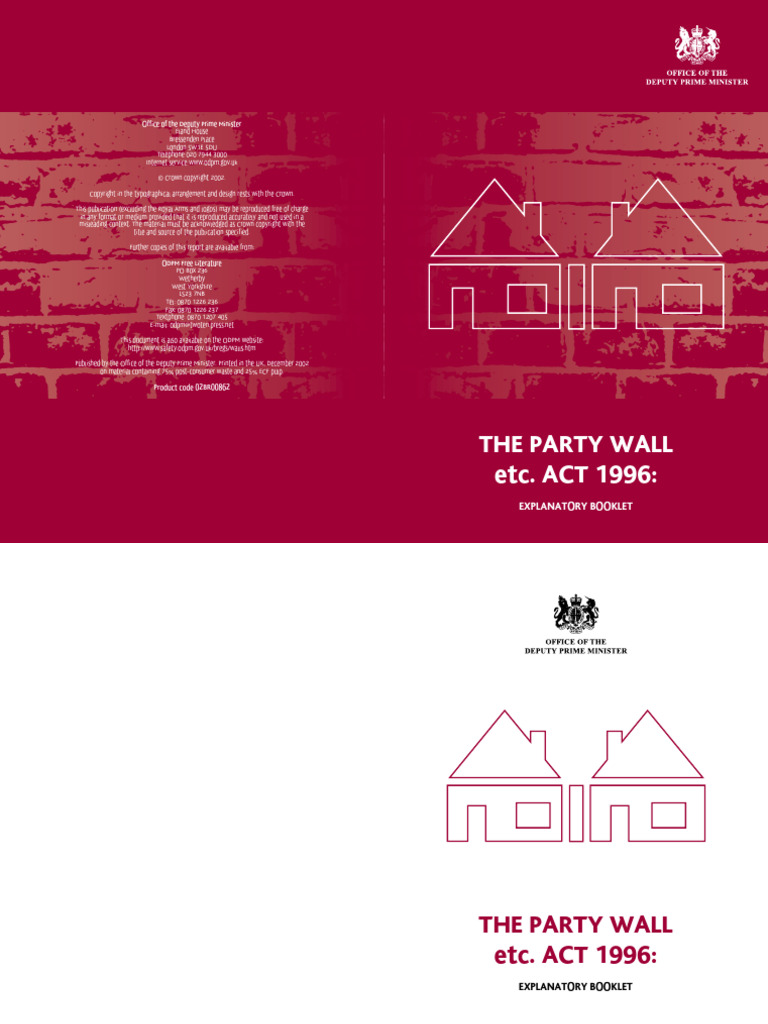 The Party Wall Act 1996 PDF Leasehold Estate Government