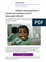 BNCC Na Pratica Como Garantir o Direito de Conhecer Se Na Educacao Infantil